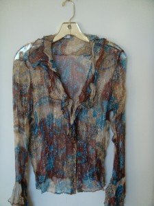 Cache Long Sleeve Silk Top