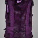 Purple Rabbit Fur and Wool Medium Vest by Pumpkin