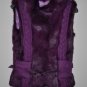 Purple Rabbit Fur and Wool Medium Vest by Pumpkin