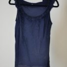 Small Gap Navy Cotton/Silk Sleveless Top