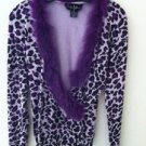 Large Nicole Miller Purple Leopard Sweater