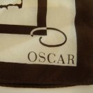 Oscar de la Renta Silk Brown and Cream Scarf