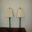 Pair of Black Iron Table Lamps
