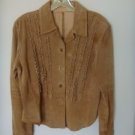 Margaret Godfrey Petite Large Light Brown Suede Top