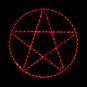 Wiccan Pentacle LED Rope Light Display, Pentagram, Red