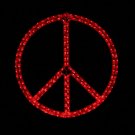 LED Peace Sign Lighted Rope Light Novelty Display, Red