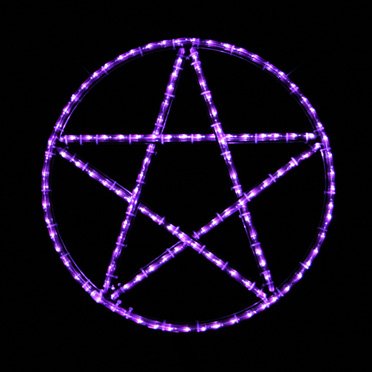Wiccan Pentacle LED Rope Light Display, Pentagram, Purple