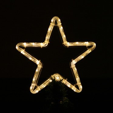 LED Star Christmas Tree Topper Rope Light Display, White