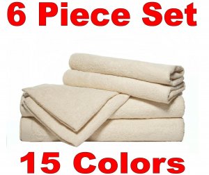 6 Piece Spa Weight Bath Towel , 100% Bamboo Fiber-