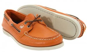 Sperry Topsider Authentic Original Orange Boat Shoes Mens 8.5