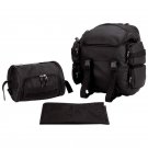 LUMBPR Diamond Plate™ Heavy-Duty Faux Leather Motorcycle Backpack and Barrel Bag Set