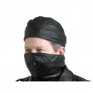 GFSKLMSK: Diamond Plate ™ 2 pc Solid Genuine Leather Motorcycle Mask and Skull Cap Set