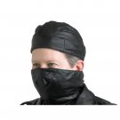 GFSKLMSK: Diamond Plate ™ 2 pc Solid Genuine Leather Motorcycle Mask and Skull Cap Set