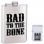 KTFLLTBB: Maxam &Acirc;&reg; 2 pc Flask and Lighter Set - BAD TO THE BONE