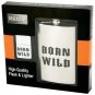 KTFLLTBW: Maxam ® 2 pc Flask and Lighter Set - BORN WILD