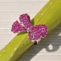 Rhinestone Crystal Bow Cocktail Ring (Size Adjustable)