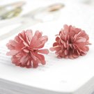 Tea Rose Pink Chrysanthemum Stud Earrings
