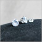 Sterling Silver Clear Faceted 8mm CZ earrings