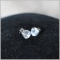 Sterling Silver Clear Faceted 8mm CZ earrings