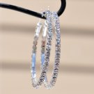 Large Rhinestone Crystal Embellished Hoop Earrings