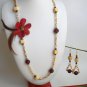 Leather flower Necklace