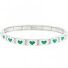 BC00024R-V0109  Ladies  Green Heart Bangle BraceLet