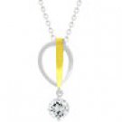 P20126T-S01     Ladies Tutone Raindrop Pendant