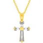 P20127G-C01   Ladies Gold Tone Baguette Cross
