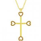 P11334G-V01   Garnet Heart Pendant  Cross