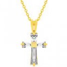 P20127G-C01-1  Goldtone Baguette  Pendant Cross