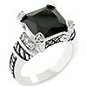 R08033R-C03  Ladies Jet Black Eyes Ring