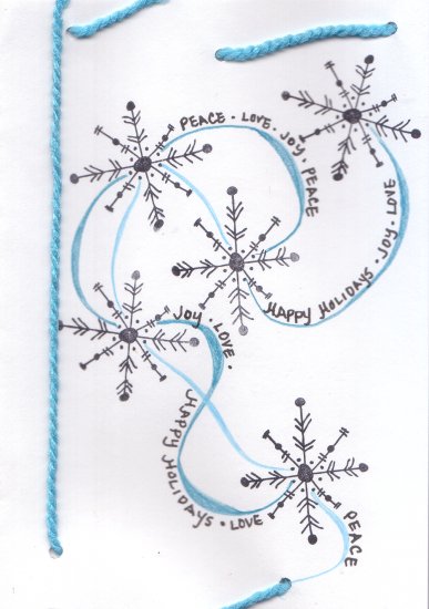 Handcrafted Holiday Greeting Card - "Snowflakes"