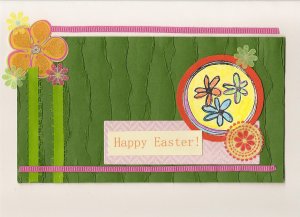 "A Colorful Easter" Floral Themed Handcrafted Easter Greeting Card
