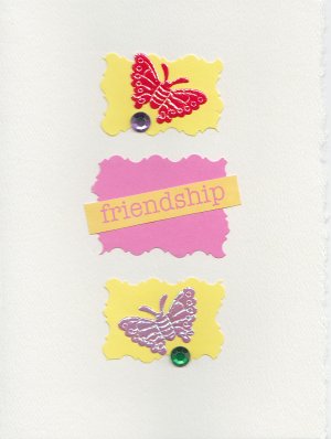 "Friendship" Butterfly Theme Handmade Greeting Card