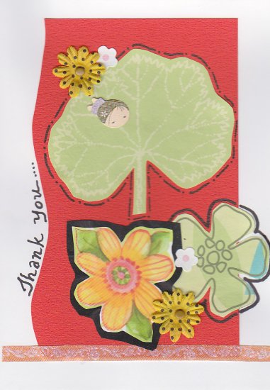 Handmade Thank You Greeting Card - Nature Theme