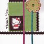 Hello Kitty and Flower-Theme Handcrafted Thank You Greeting Card