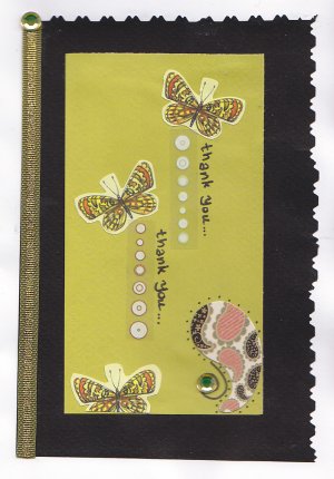 Handmade Thank You Greeting Card - Butterfly Theme