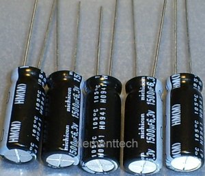 5x Nichicon HM 1000uF 10v Low-ESR radial capacitor capacitors 105C 8mm 8x15 