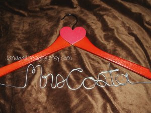 Personalized Name Wire Hanger with heart