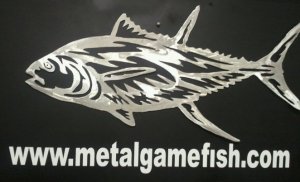 Metal Fish Art Aluminum Tuna Gamefish wall art