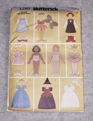 Butterick 3280 12" Fabric Paper Doll & Clothes.