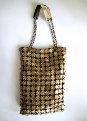 Handmade Dot Bag From Remainder Leather (Antik Gold)