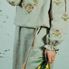 Embroidered linen dress maxi XXL