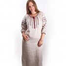 Embroidered linen dress maxi Size: 12