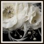 Beautiful Feather Fascinator and Bird Cage Face Veil Comb 755 (White or Ivory)