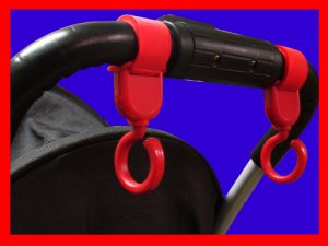Multi Purpose Baby Stroller Hook (Red) - 1 pair