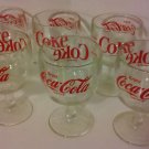COCA-COLA - GLASS DRINKING GOBLET VINTAGE SET OF 6