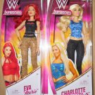 New WWE Superstars Charlotte Flair and Eva Marie Dolls Free Shipping