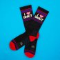I LOVE SMUT Gumball Poodle Novelty Gift Socks for Men, Women and Teens, Ribbed Gym Crew Socks