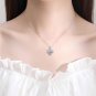 Love Heart Blue Zirconia Moissanite Elegant Design Fashion Pendant Necklace Jewelry Gift